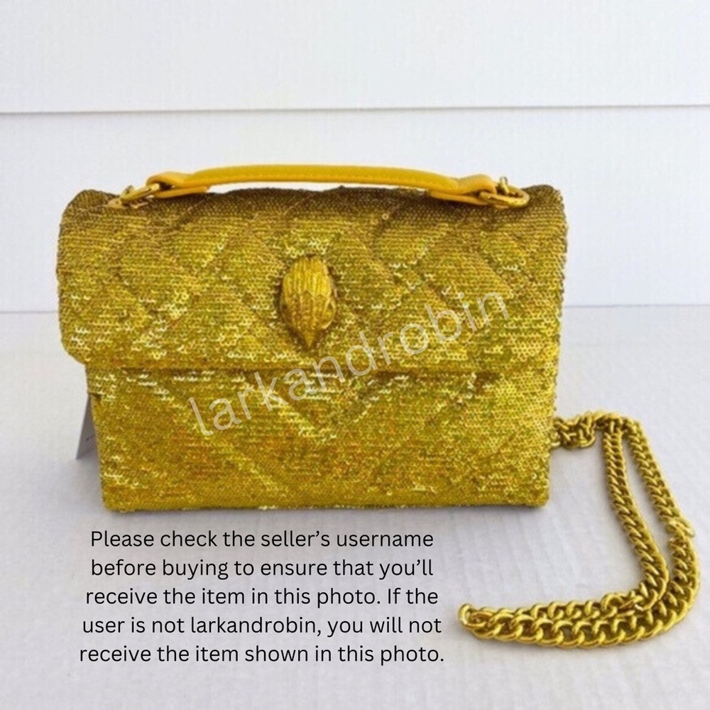 NEW Kurt Geiger Sequins Medium Kensington Bag Yellow